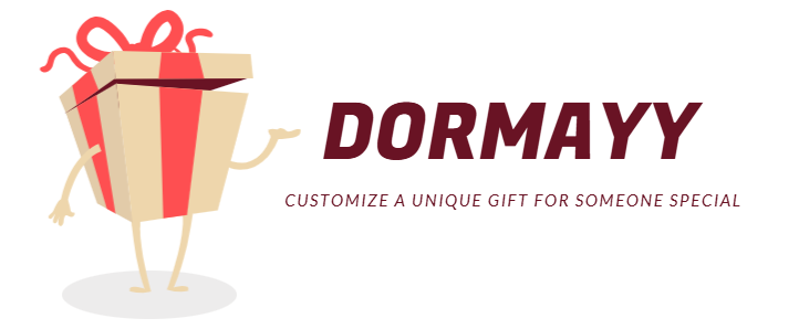 DORMAYY' logo with a gift box character and the tagline 'Customize a unique gift for someone special